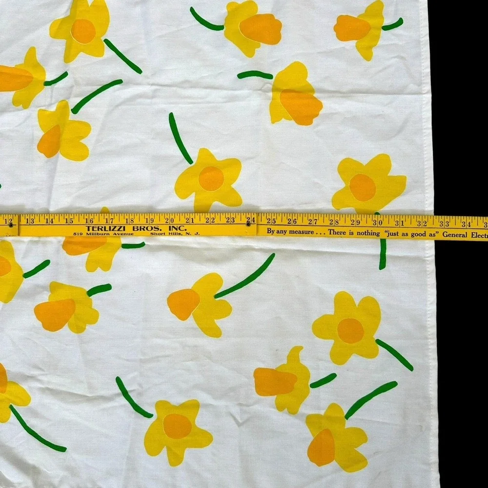Vintage Marimekko Kitchen Fallani & Cohn Apron Yellow Floral Daffodil White USA